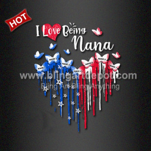 Dripping Heart Butterfly American Heat Transfer Vinyl for Clothing